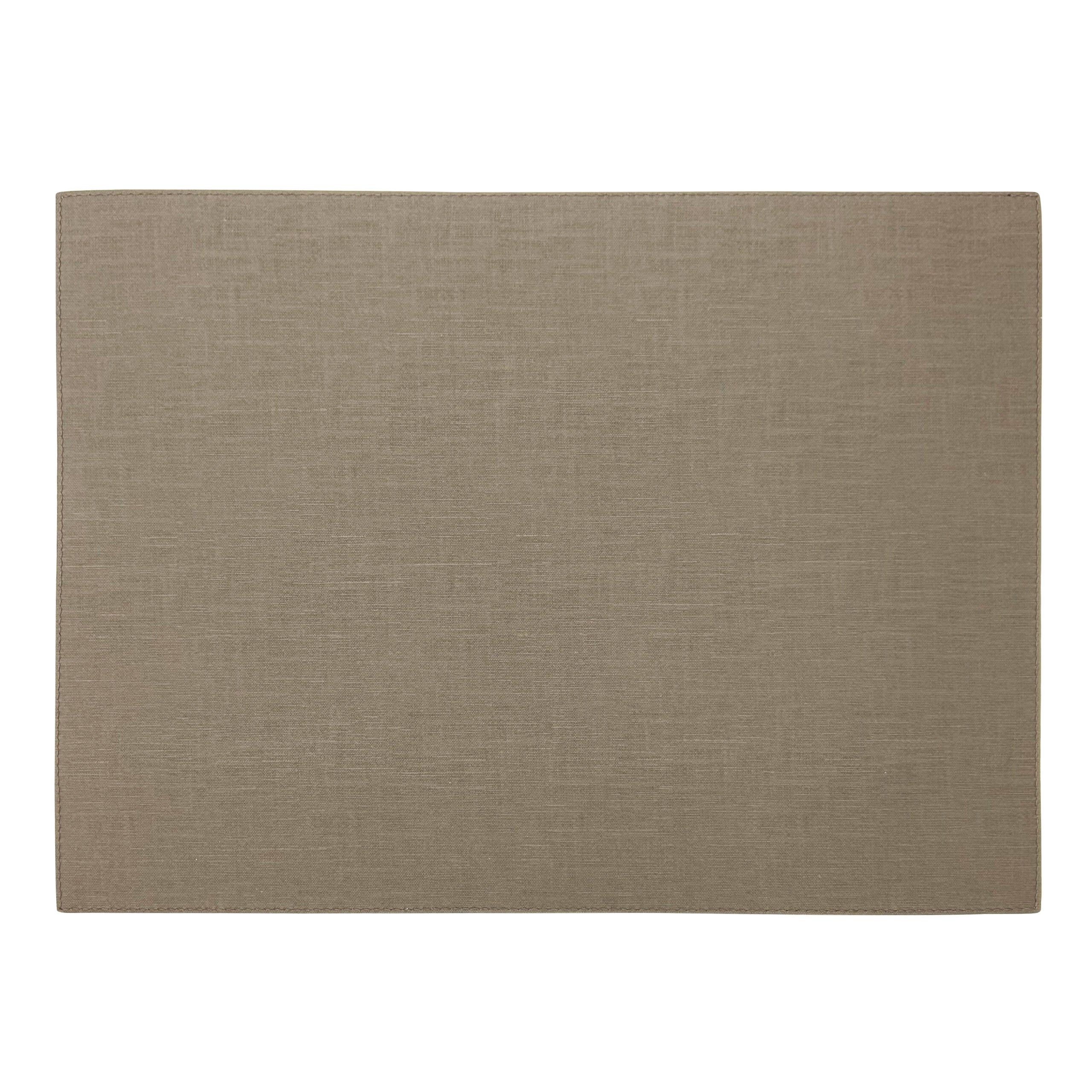 Artemis 2 Colors Placemat Rectangular - Nature Linen Olive &amp; Brown