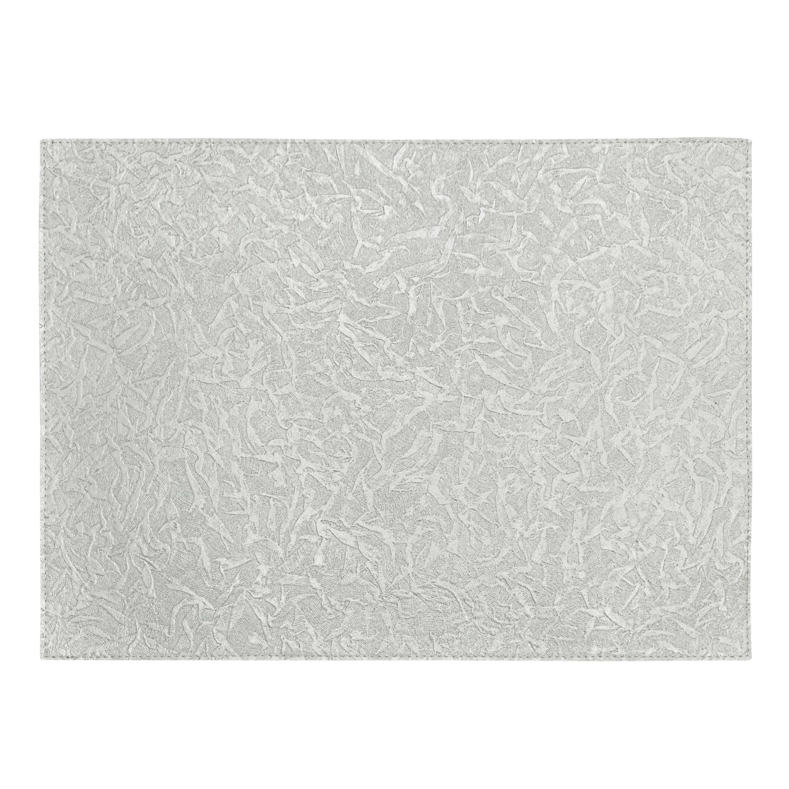 Artemis 2 Colors Placemat Rectangular - Atlantis White Silver &amp; Silver
