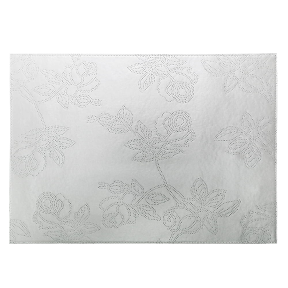Artemis 2 Colors Placemat - Black Silver Glitter &amp; White Silver Glitter Paisley