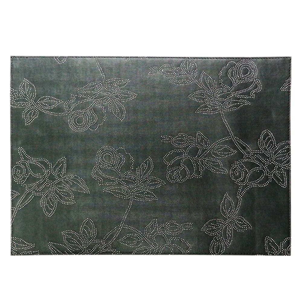 Artemis 2 Colors Placemat - Black Silver Glitter &amp; White Silver Glitter Paisley