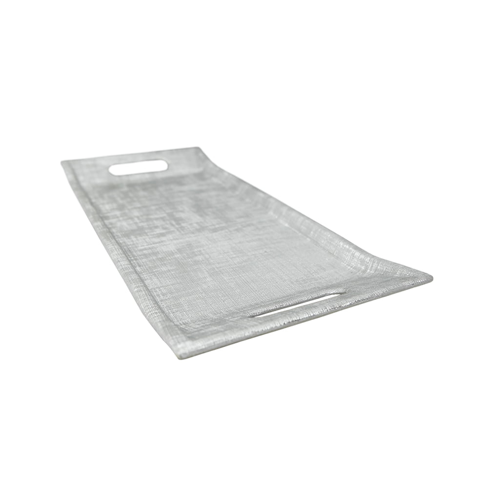 TRAY HANDLE SMALL 37CM X 18.5CM X 3CM - FIRENZE SILVER 14S