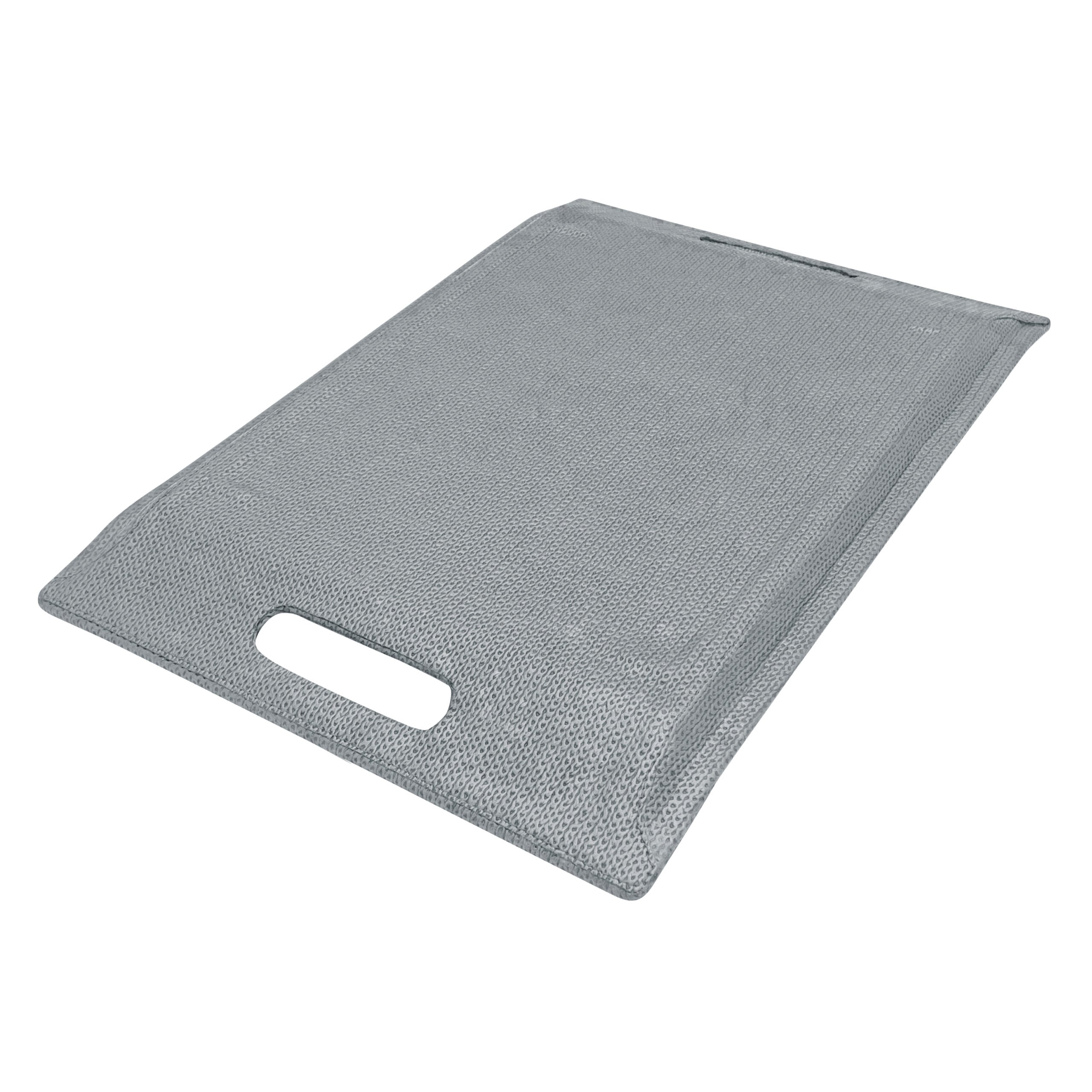 TRAY WITH HANDLE - LARGE - CHAIN BEIGE SILVERY