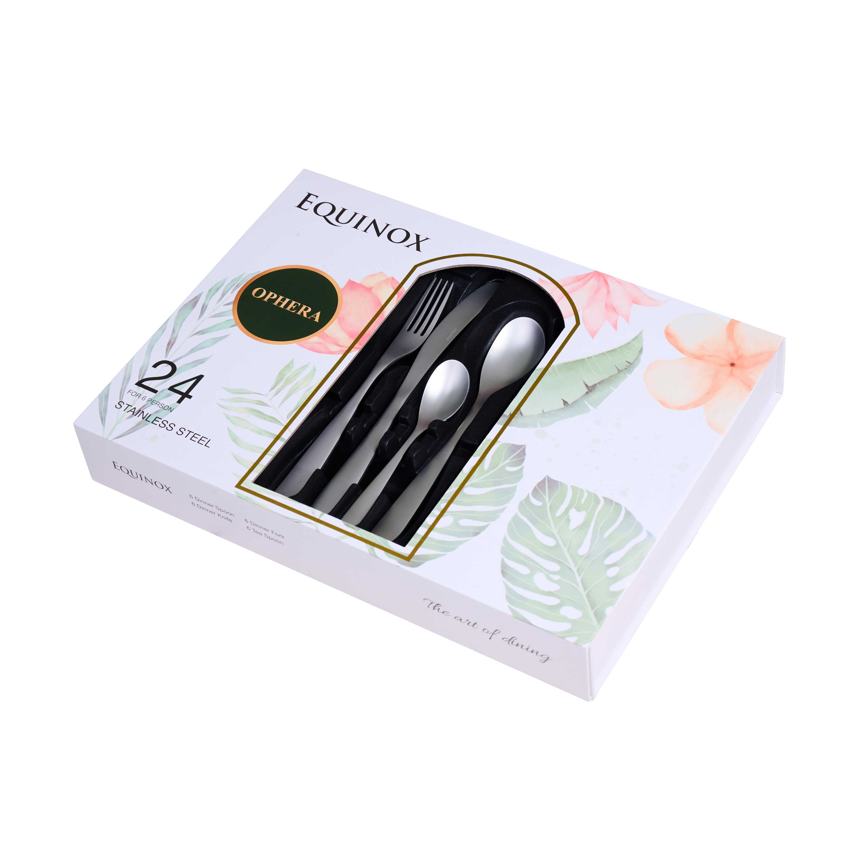 Bordallo Green Cabbage 18Pcs Dinner Set + Cutlery Bundle (For 6 Person)