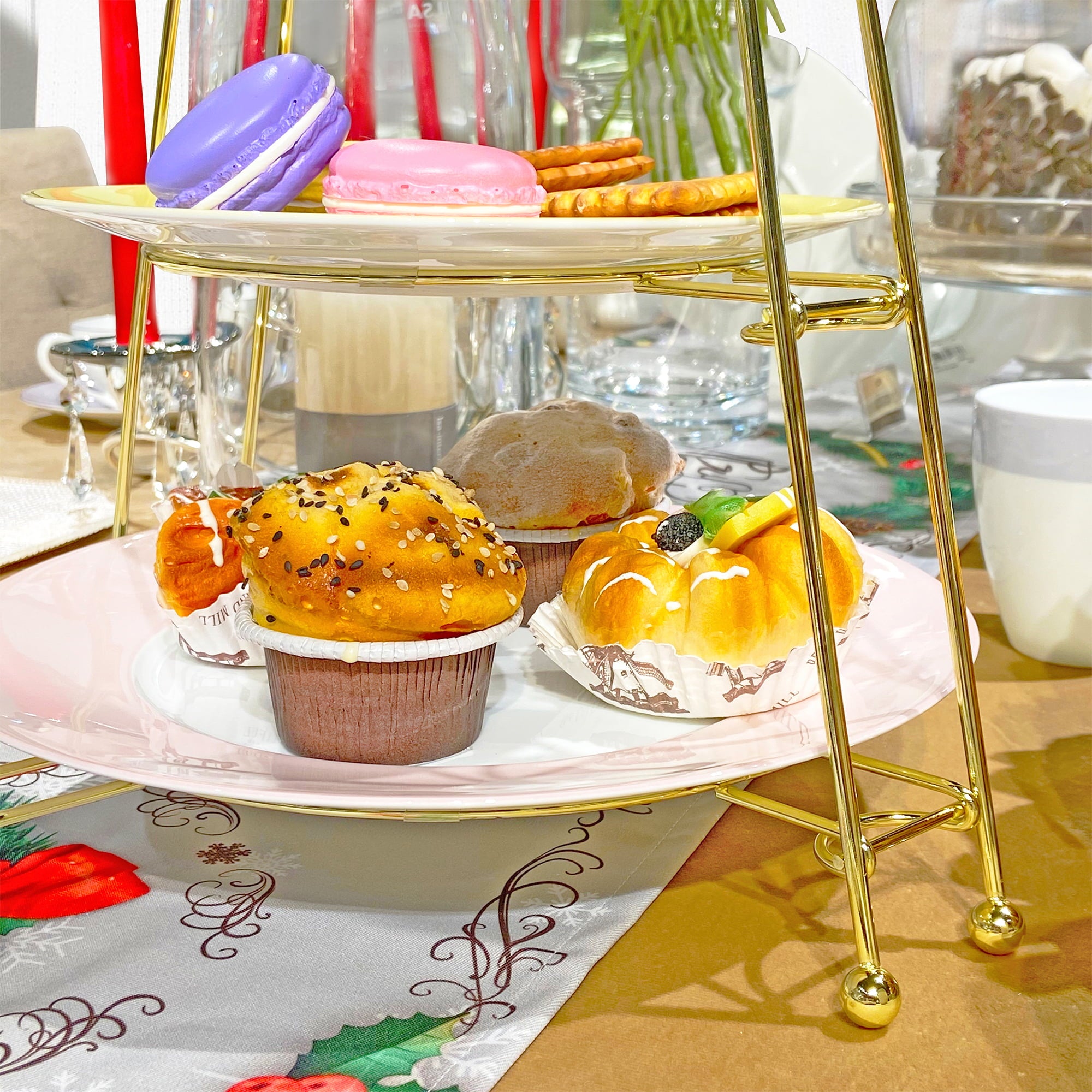 Equinox 3 Tier Cake Stand - Gold Plated