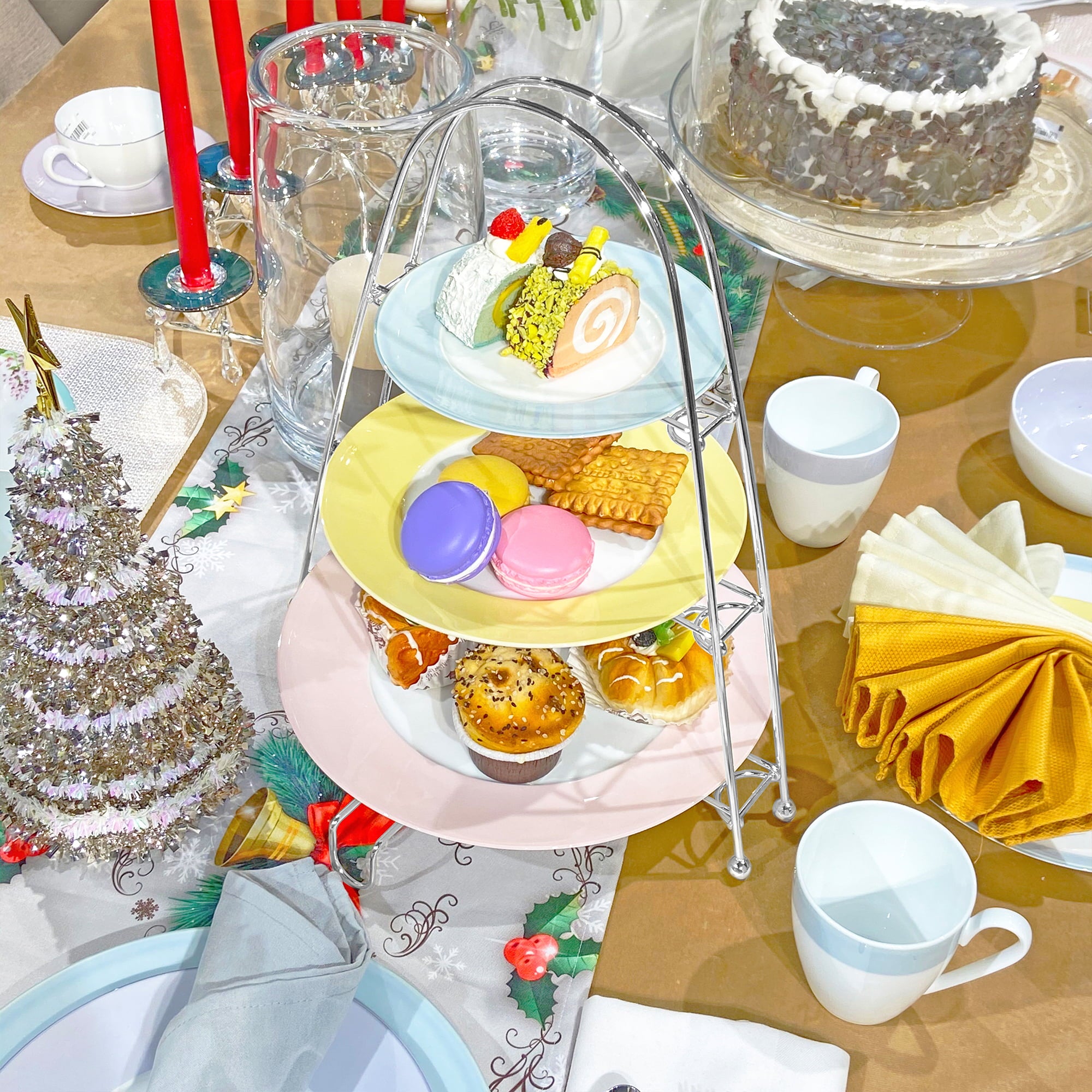 Equinox 3 Tier Cake Stand - Silver Plated