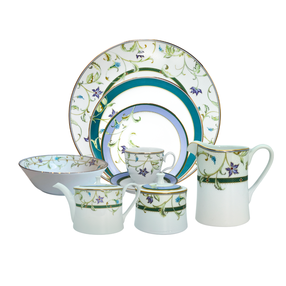 Noritake 47Pcs Dinner & Tea Set for 8 Person - Elysian Waltz