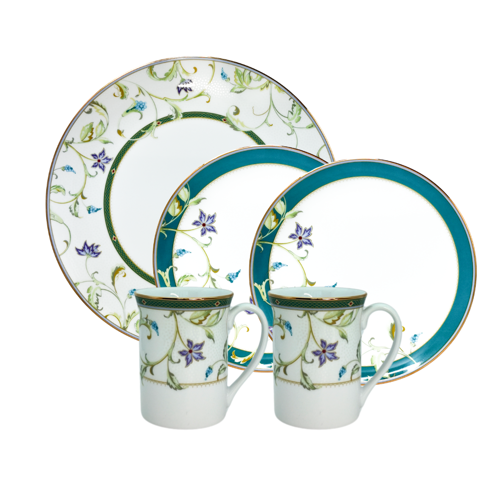 Noritake 5Pcs Couple Breakfast Set with Gift Box - Elysian Waltz