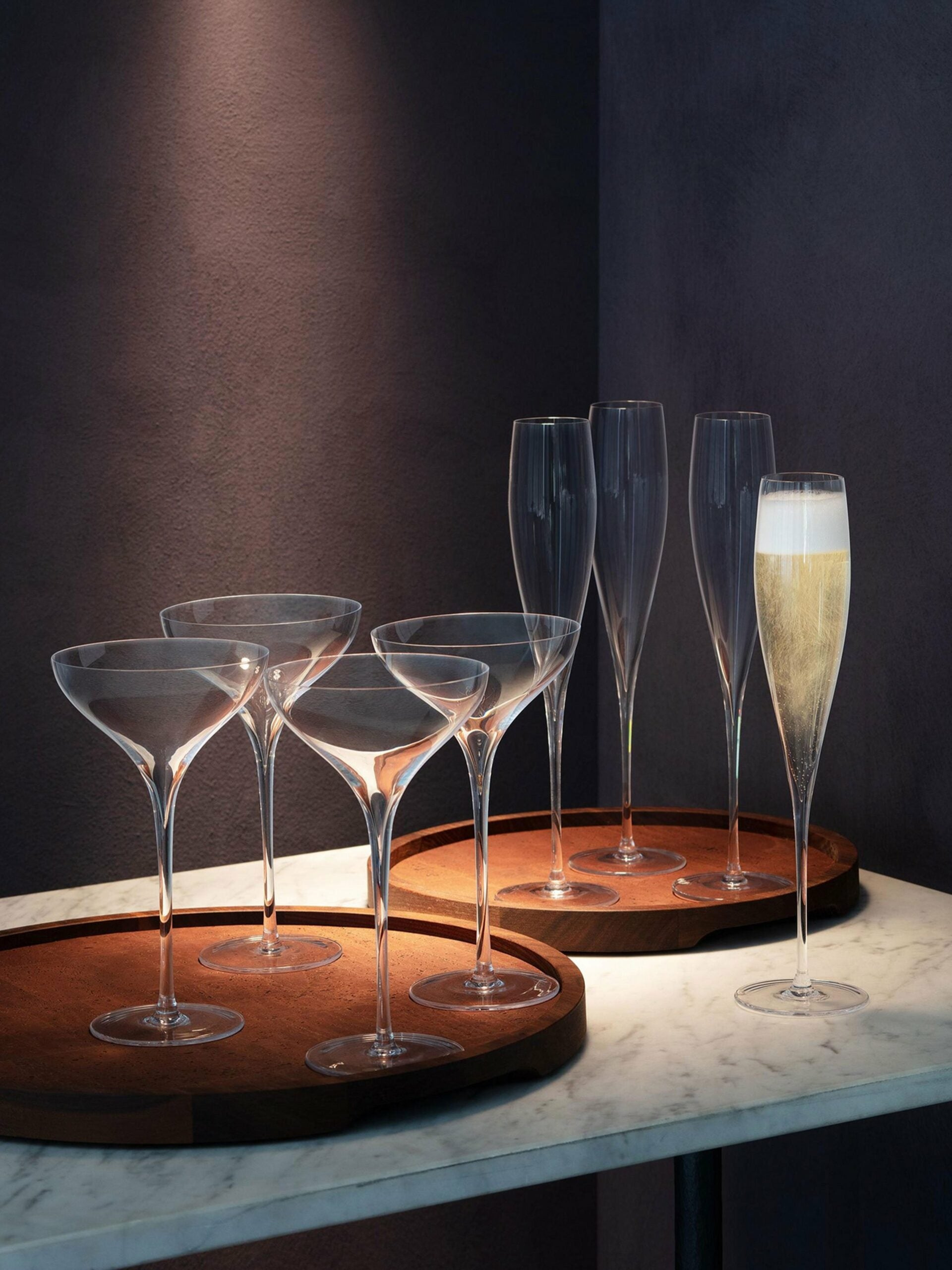 LSA International 2Pcs Set Savoy Champagne Saucer 250ML - Platinum