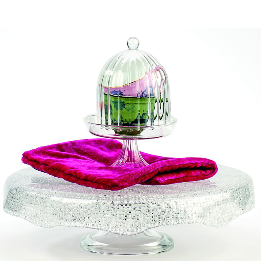 IVV Diamante' Footed Cake stand Scalloped - Clear