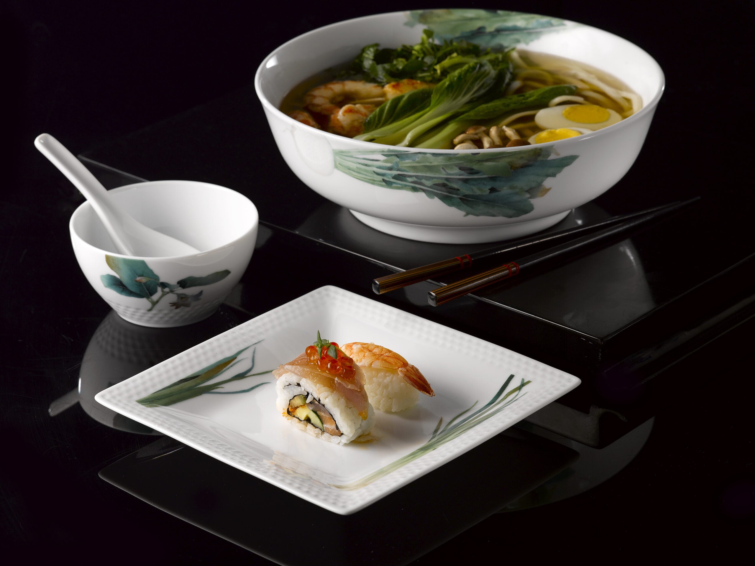 Noritake Square Plate 19.2Cm-Kyoka Shunsai Radish