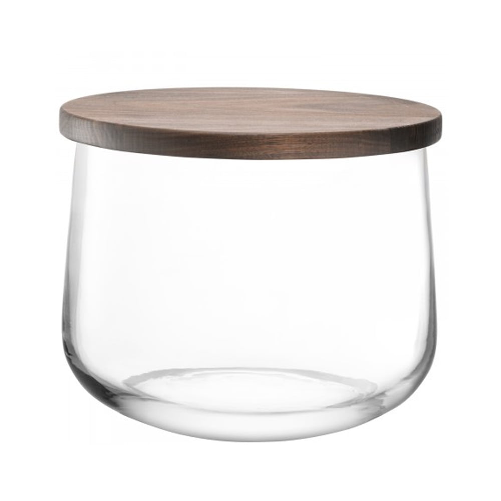 CITY BOWL &amp; WALNUT LID Ø22CM CLEAR (GLASS CONTAINER)