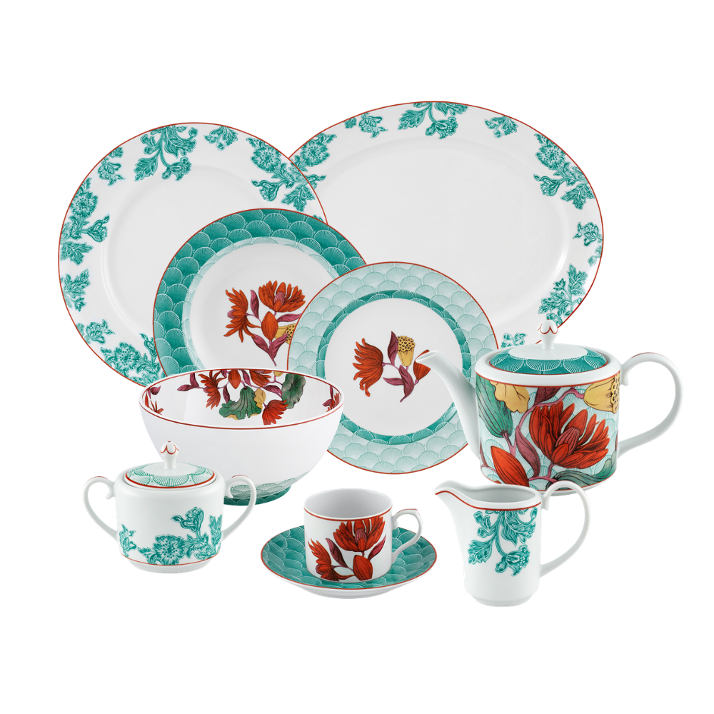 Vista Alegre 47Pcs Dinner Set for 8 Person - Lotus Liberty