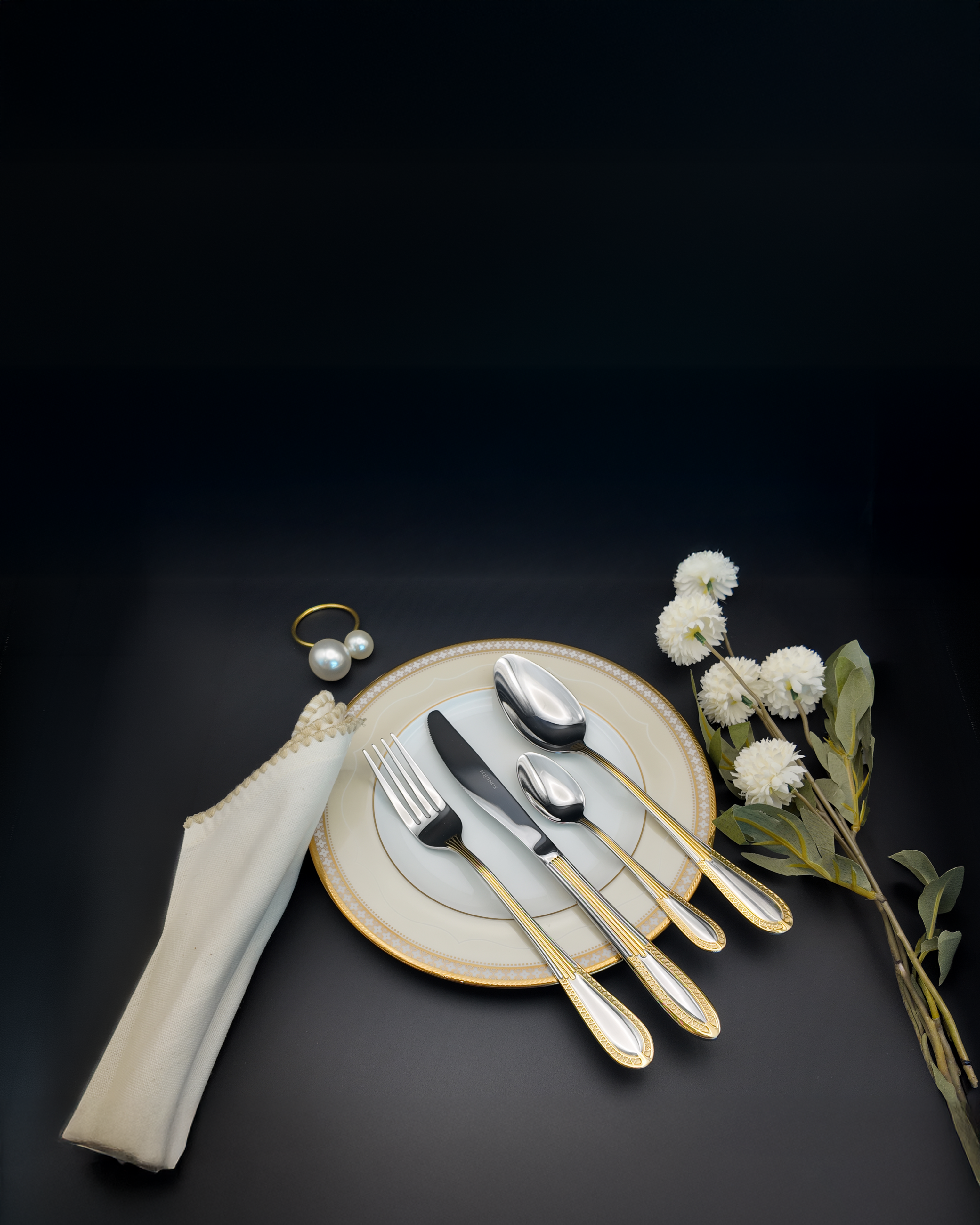 Equinox 24Pcs Cutlery Set For 6 Person - Lustra Gold