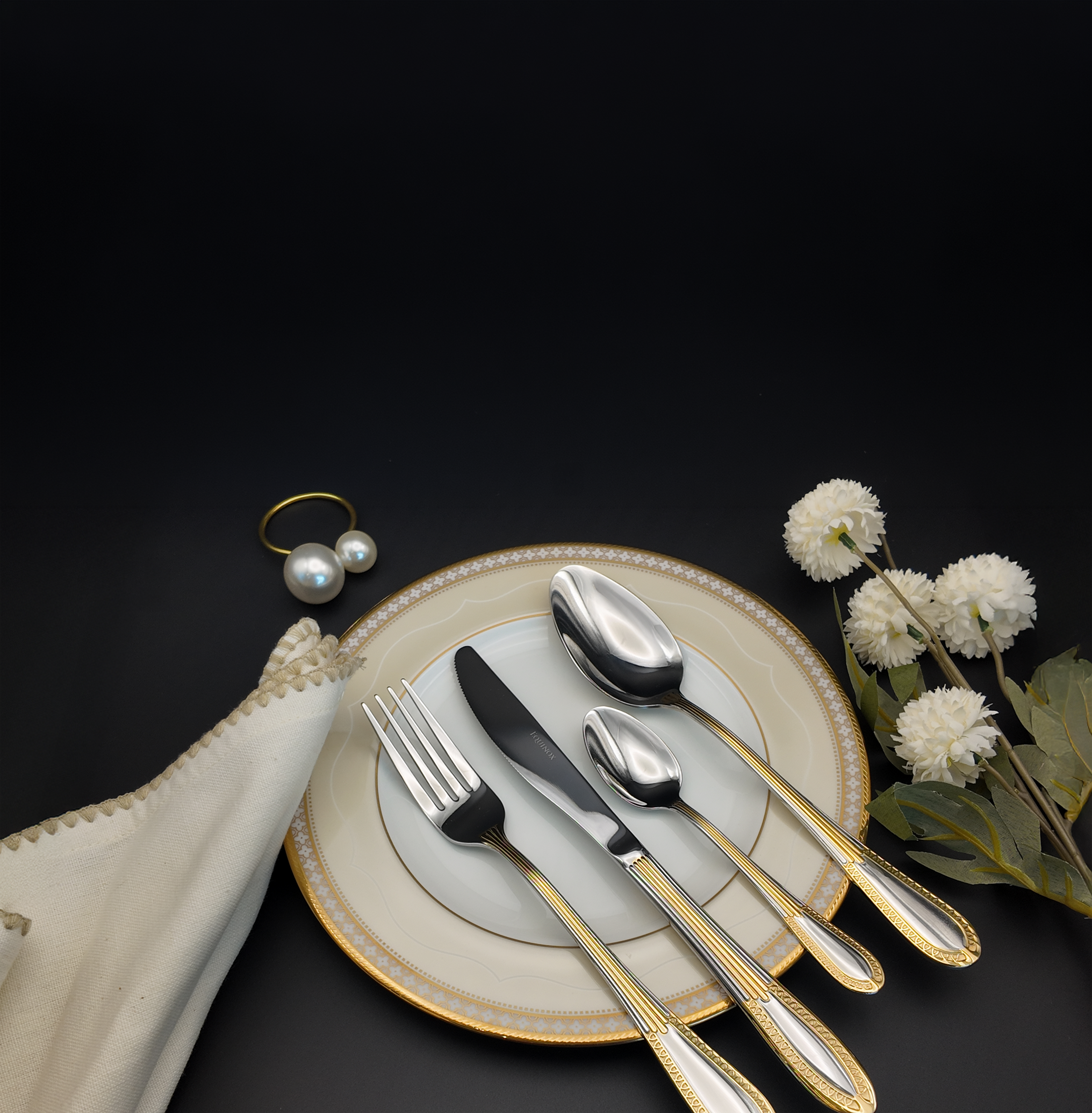 Equinox 24Pcs Cutlery Set For 6 Person - Lustra Gold