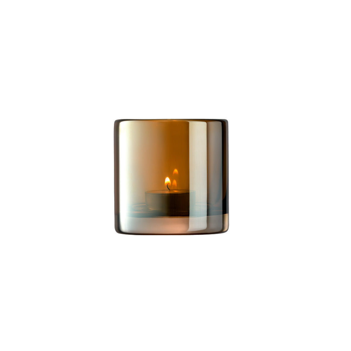 LSA International Epoque Tealight Holder H 8.5cm Amber/Lustre
