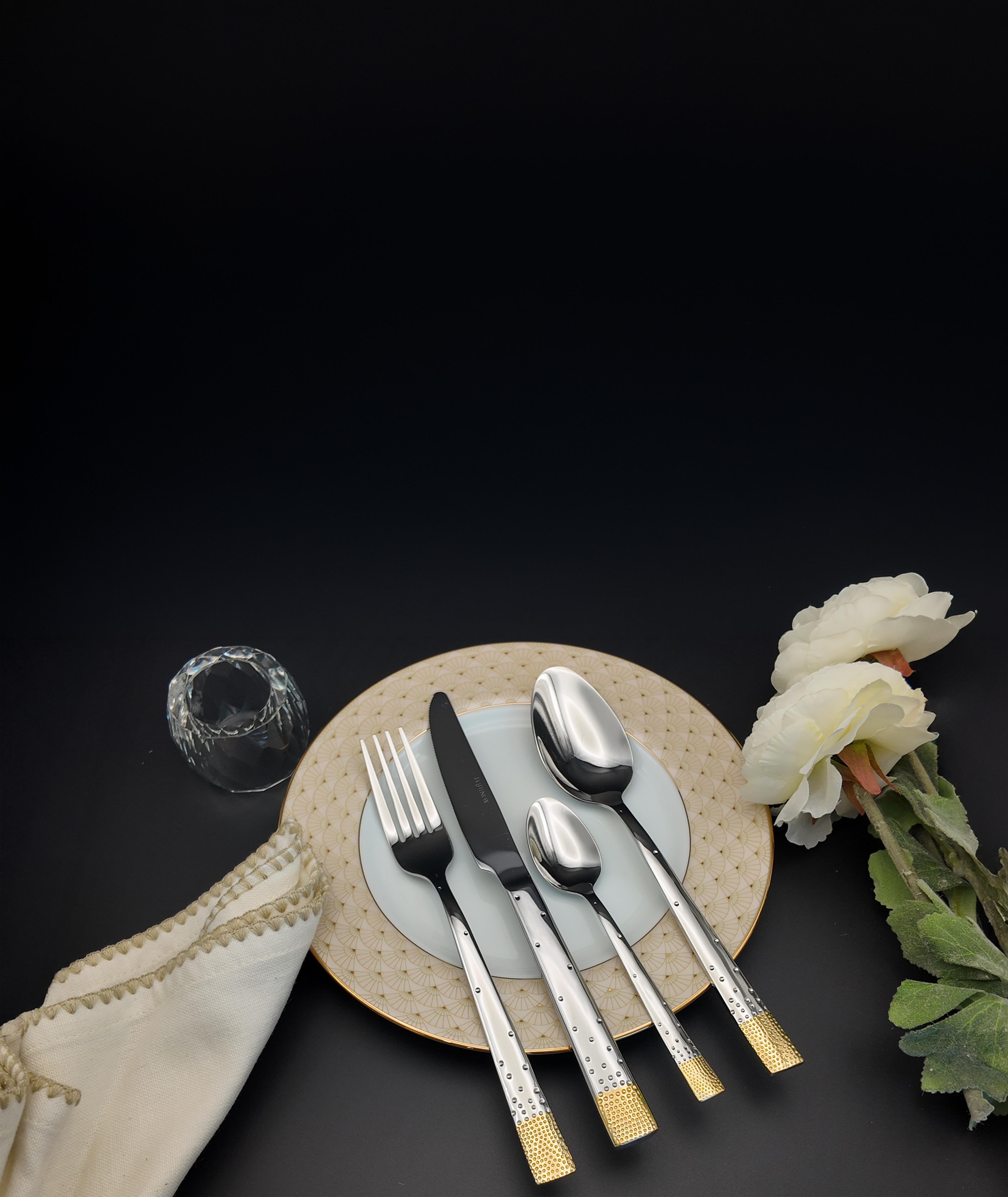 Equinox 24Pcs Cutlery Set For 6 Person-Maison Gold