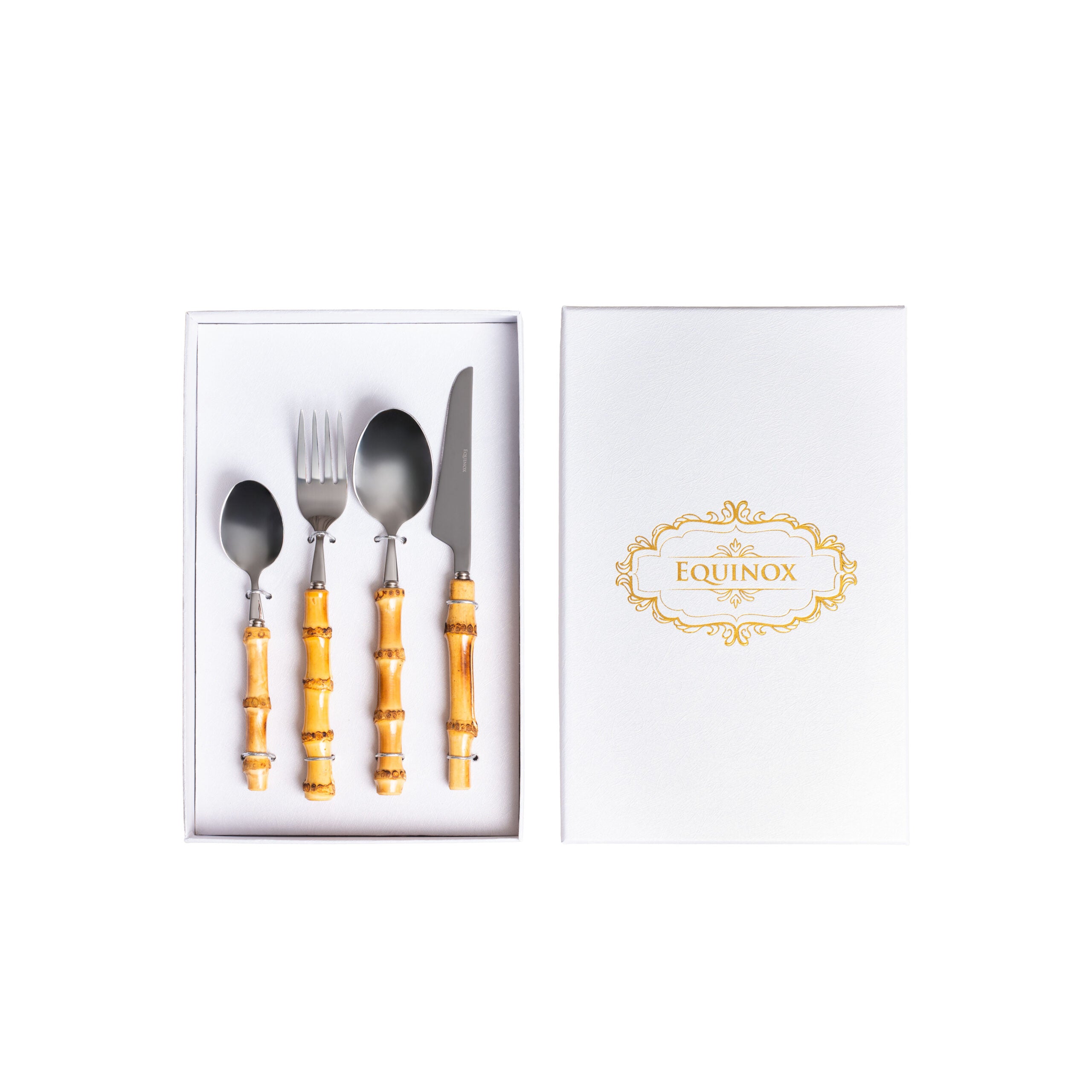 Equinox 4 Pcs Cutlery Set with Gift Box - Bamboo