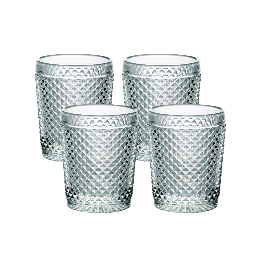 Vista Alegre Set with 4 Old Fashion - Bicos Clear