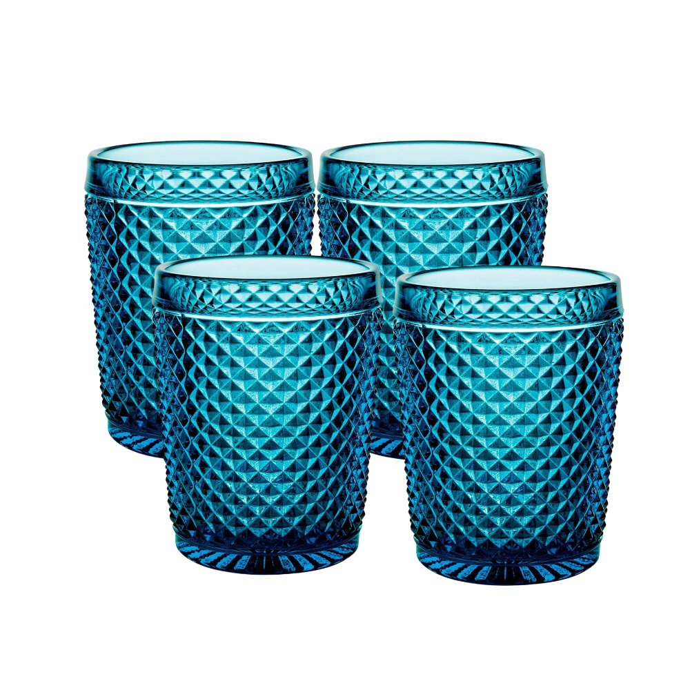 Vista Alegre Set with 4 Old Fashion - Bicos Blue