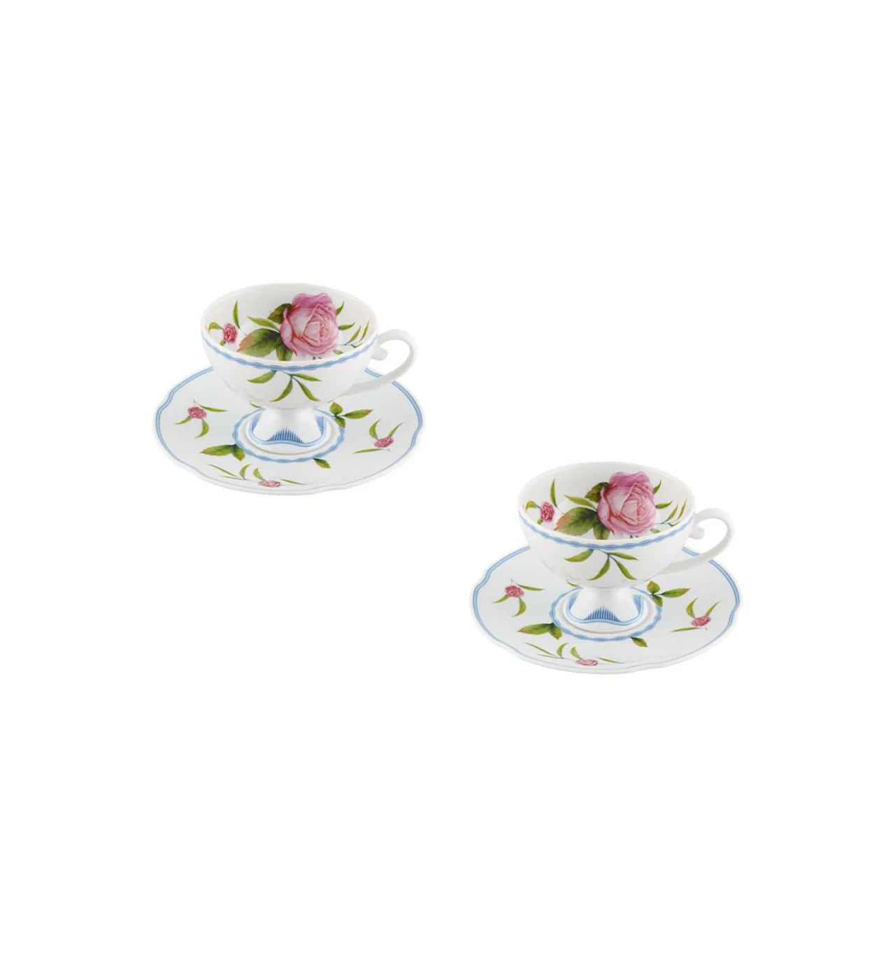 Vista Alegre Tea Cups & Saucers Set of 2 - Bridgerton