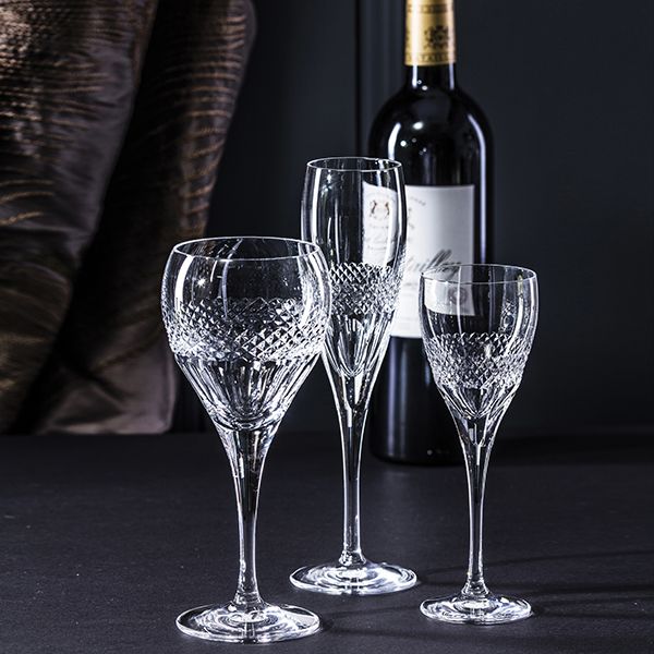 Royal Scot Crystal Diamonds - 2 Crystal Large Wine Glasses (Gift Boxed)