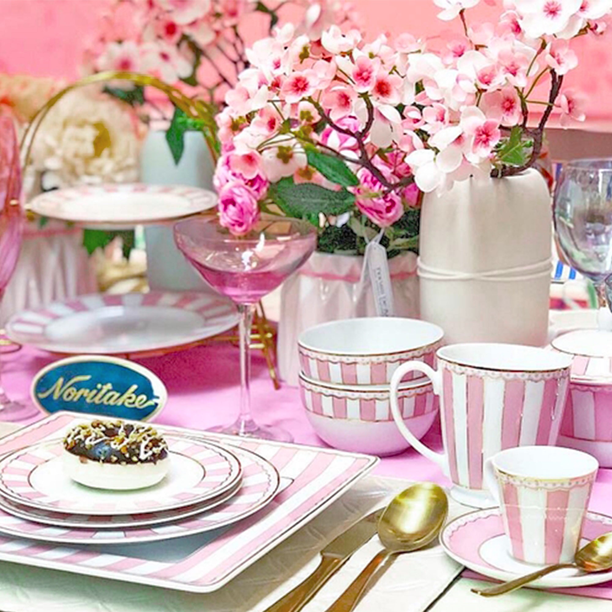 Noritake Carnivale Pink 6Pcs Tea For Two Set With Gift Box